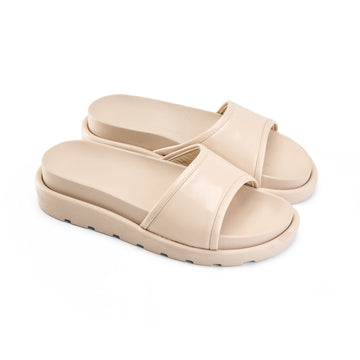 Wide Strap Slipper - Beige