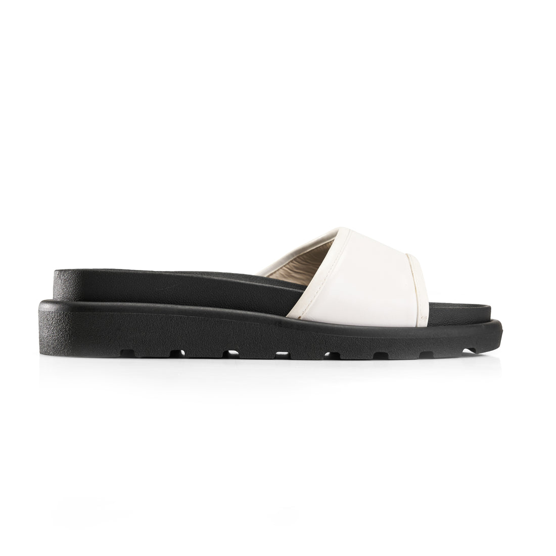 Wide Strap Slipper - White
