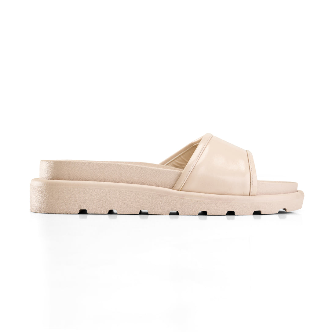 Wide Strap Slipper - Beige