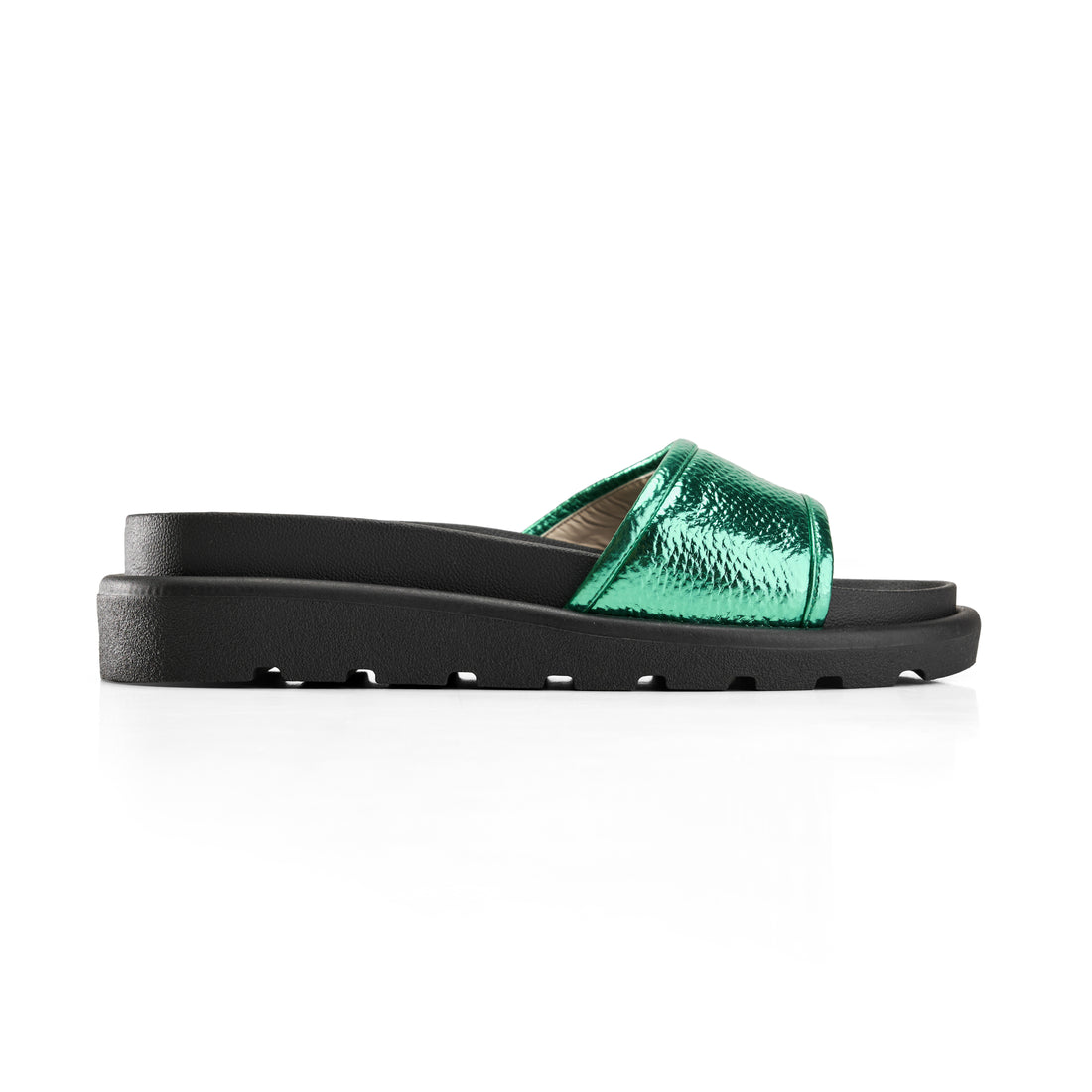 Linear Strap Slipper - Green