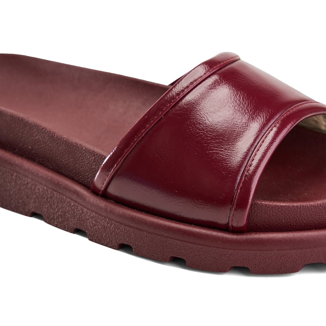 Wide Strap Slipper - Marron