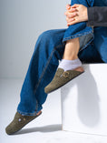 Load image into Gallery viewer, Micro-Studded Faux-Suede Clogs - GREEN
