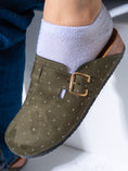 Load image into Gallery viewer, Micro-Studded Faux-Suede Clogs - GREEN
