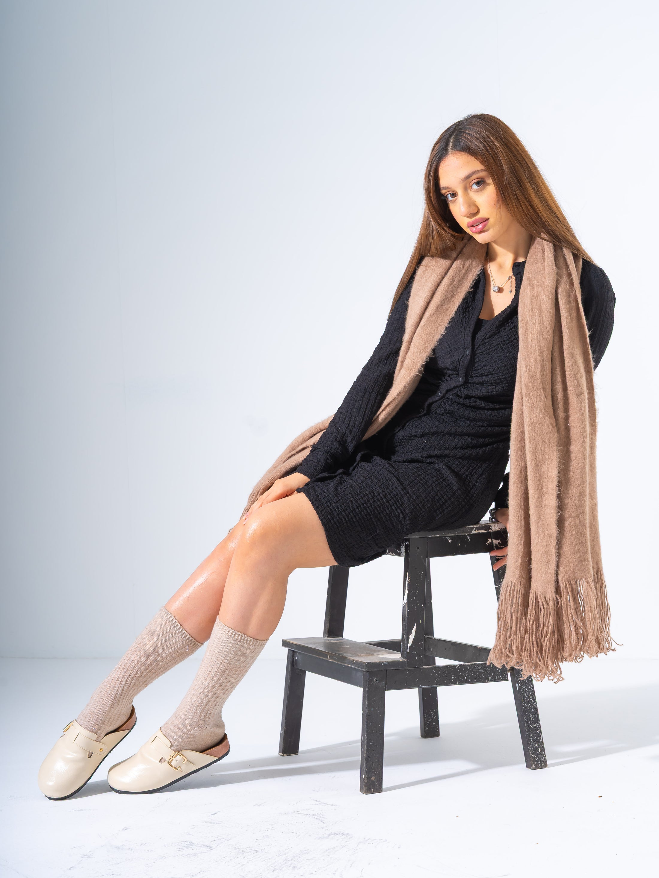 Classic Minimalist Platform Clogs - BEIGE
