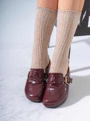 Classic Minimalist Platform Clogs - MARRON