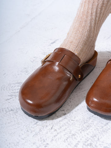 Classic Minimalist Platform Clogs - BROWN