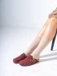 Load image into Gallery viewer, Animal Print Faux-Suede Buckle Clogs - MARRON
