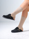 Load image into Gallery viewer, Micro-Studded Faux-Suede Clogs - BLACK
