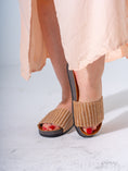 Load image into Gallery viewer, Woven Pattern Comfort Slides - CAFE
