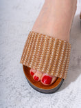 Load image into Gallery viewer, Woven Pattern Comfort Slides - CAFE
