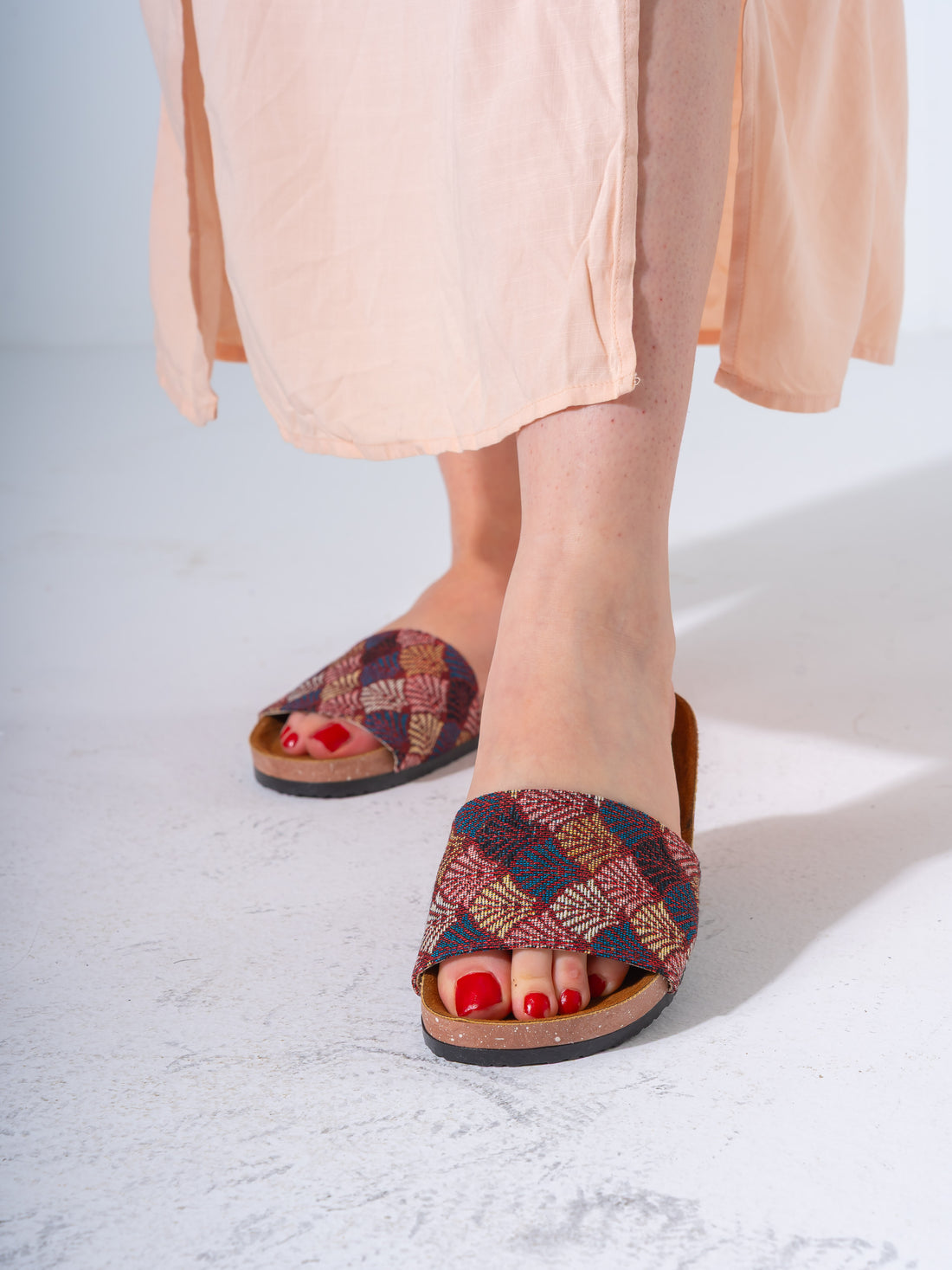 Vintage-Style Tapestry Slide - MARRON