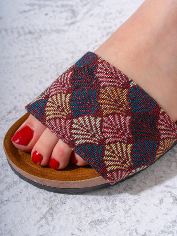 Vintage-Style Tapestry Slide - MARRON