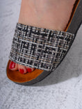 Load image into Gallery viewer, Textured Plaid Comfort Slipper - BLACK
