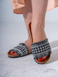 Load image into Gallery viewer, Beaded Ethnic Fabric Slipper - BLACK
