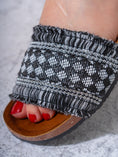 Load image into Gallery viewer, Beaded Ethnic Fabric Slipper - BLACK
