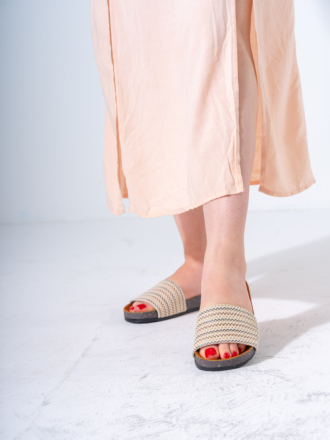 Bohemian Textured Slipper - BEIGE