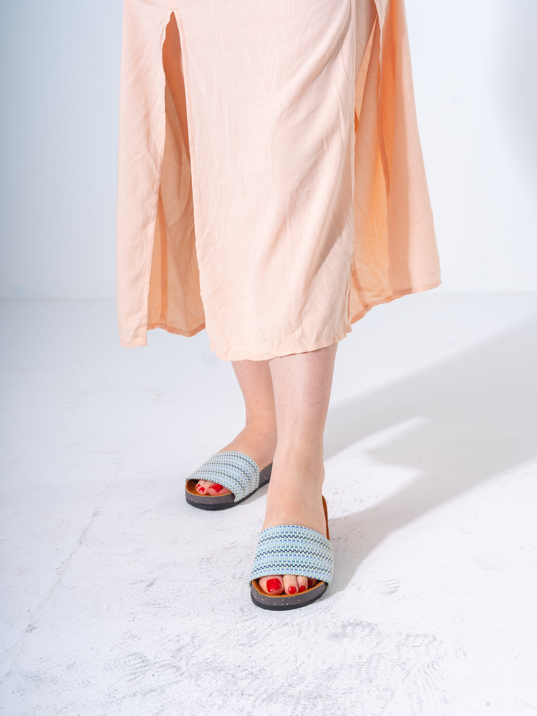 Bohemian Textured Slipper - BLUE