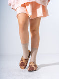 Load image into Gallery viewer, Faux Fur Cow Print Clogs - CAFE
