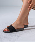 Load image into Gallery viewer, Leopard Print Platform Slides - BLACK
