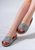 Load image into Gallery viewer, Boho Tribal Print Slides - BABY BLUE
