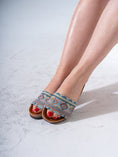 Load image into Gallery viewer, Boho Tribal Print Slides - BABY BLUE
