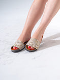 Load image into Gallery viewer, Chic Snake-Embossed Comfort Slides - BEIGE
