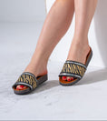Load image into Gallery viewer, Zebra-Pattern Woven Slides - BLACK
