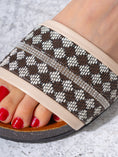 Load image into Gallery viewer, Rhinestone Strip Woven Slipper - BROWN
