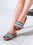 Load image into Gallery viewer, Ethno-Chic Textured Slippers - GRAY
