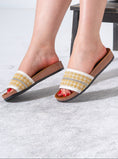 Load image into Gallery viewer, Rhinestone Strip Woven Slipper - GOLD
