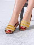 Load image into Gallery viewer, Ethno-Chic Textured Slippers - GOLD
