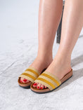 Load image into Gallery viewer, Ethno-Chic Textured Slippers - GOLD
