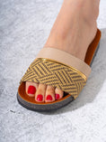 Load image into Gallery viewer, Textured Ethnic Motif Slippers - BEIGE
