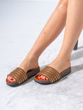 Load image into Gallery viewer, Artisan Woven Multi-Strap Slides - CAMEL
