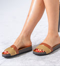 Load image into Gallery viewer, Textured Ethnic Motif Slippers - CAMEL
