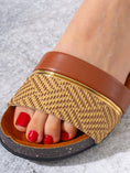 Load image into Gallery viewer, Textured Ethnic Motif Slippers - CAMEL
