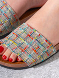 Load image into Gallery viewer, Studded Woven Strap Platform Slides - multicolor
