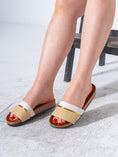 Load image into Gallery viewer, Textured Ethnic Motif Slippers - WHITE
