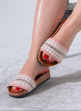 Load image into Gallery viewer, Rhinestone Strip Woven Slipper - PINK
