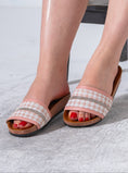 Load image into Gallery viewer, Rhinestone Strip Woven Slipper - PINK
