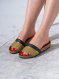 Load image into Gallery viewer, Textured Ethnic Motif Slippers - GOLD
