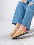Load image into Gallery viewer, Striped Woven Fabric Buckle Clogs - BEIGE
