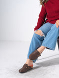 Load image into Gallery viewer, Snake-Embossed Buckle Clogs - BROWN
