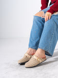 Load image into Gallery viewer, Woven Raffia Buckle Clogs - BEIGE
