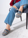 Load image into Gallery viewer, Geometric Pattern Woven Clogs - BLUE
