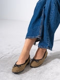 Load image into Gallery viewer, Square-Toe Embroidered Flat - BLACK
