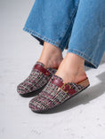 Load image into Gallery viewer, Tweed Buckle-Strap Clogs - MARRON
