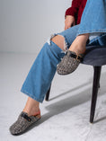 Load image into Gallery viewer, Tweed Buckle-Strap Clogs - BLACK
