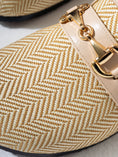 Load image into Gallery viewer, Chevron Woven Horsebit Clogs - BEIGE
