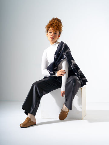 Snake-Embossed Buckle Clogs - CAMEL